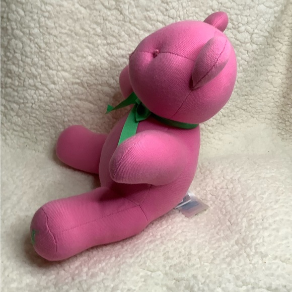 Ralph Lauren Polo 10 inch Plush Pink Bear Stuffed Animal w/Green Bow Toy - Picture 5 of 9